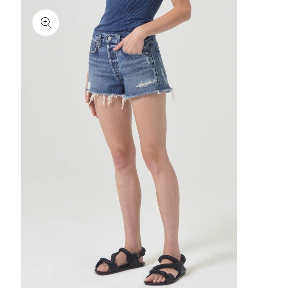 Agolde Parker vintage cut off denim ripped shorts Size 25‎